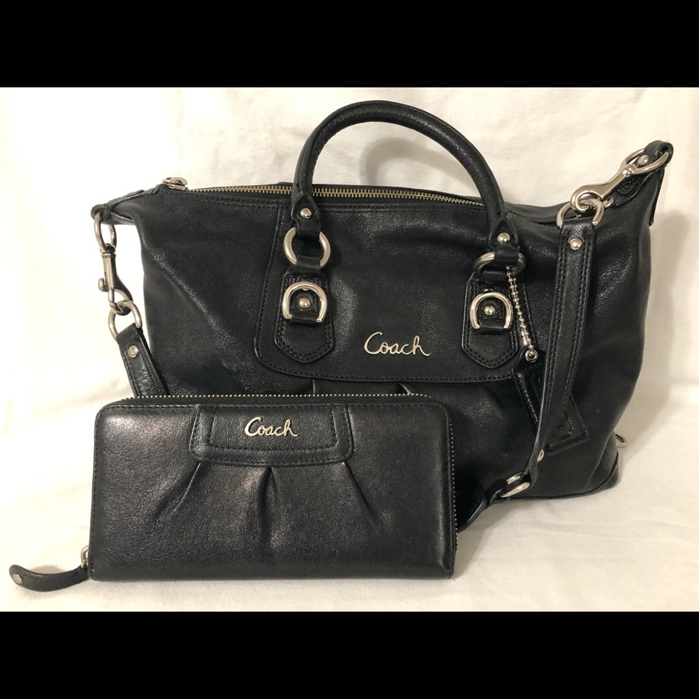 Coach Ashley Satchel with wallet